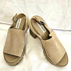 Steve Madden Beige Suede Mules 6.5